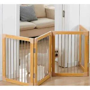 우드 애견 펜스 반려견 안전 울타리 인테리어형 실내