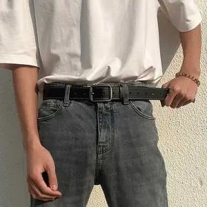 남녀 공용 캐주얼 룩 커플 청바지 코디 사각 벨트 여성패션벨트