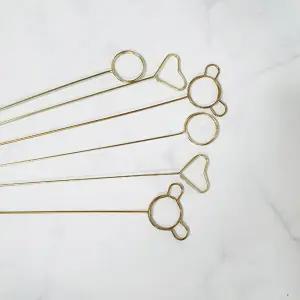 레인보우파티 꽃다발 화분 메시지픽 데코픽 하트 원형 마우스 모양 카드픽 골드 1EA 10P