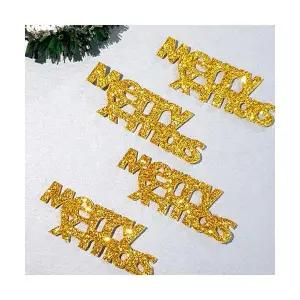 50개) 골드 메리크리스마스 글씨 레터 장식 크리스마스선물 포장장식 리스만들기 트리오너먼트 카드 장식