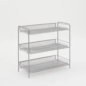 [신세계라이브쇼핑]동서가구 라키 철제 메쉬 3단 와이드 스탠드 선반 DF927275