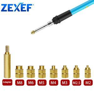 ZEXEF 열설착 인서트 납땜 인두 팁 헤드 M2 M2.5 M3 M4 M5 M6 M8 핫멜트 너트 황동 내장 나사 삽입 키트