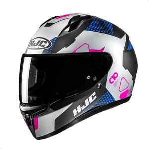 HJC C10 ASPA 풀페이스 모터사이클 헬멧, HJ 34P 핀 잠금 실드, DOT 승인 (MC28SF, 중형)