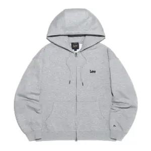 LEE 리 스몰 트위치 로고 기모 쮸리 후드 집업 그레이