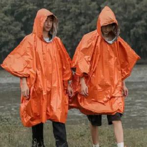 휴대용 은박 판초우의 양면 우비 캠핑 야외 방한 방수