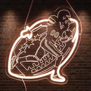 축구 네온사인 스포츠 팀 LED 컬렉션 - 게임룸용 팬 데코