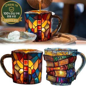 레베카 3D 페인트 책 모양의 커피 머그 400ml 참신하고 독특한 다채로운 유리