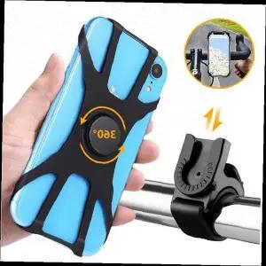 자전거 휴대폰 거치대 실리콘 그립 회전 조절 오토바이 핸들 고정 스마트폰 홀더