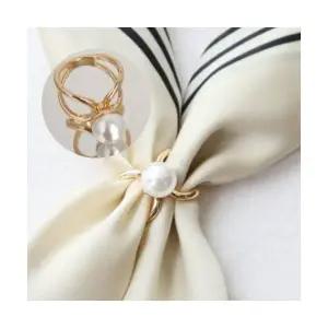 고급 진주 스카프링 심플 스카프 고리 패션 진주링 머플러 홀더 고리링 여름 목도리 스카프 장식