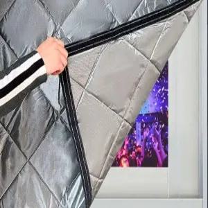 창문 방음커튼 시트지 차단 외부 밀크화이트 단열 탈착식 방한 흡음