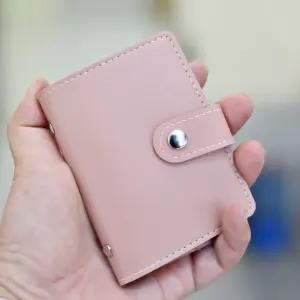 (핑크 26장입) 가죽 카드 지갑/케이스/교통/미니/학생/명함/홀더/수납/다기능/빈티지/신용/파우치/보관