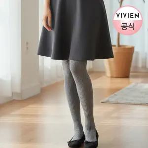 [비비안]코튼 골지타이즈 TS2032H_ML_(브라운/라이트그레이)