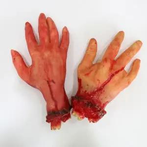 끊어진 손 공포 장식 인체 생각 할로윈 소품 호러 잘린 파티 손모형 발 엽기 손