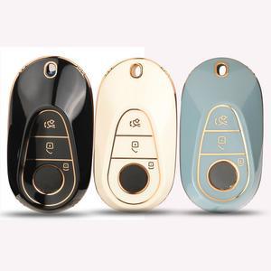 Jingyuqin TPU 자동차 키 케이스 포브 커버 거치대 보호, 메르세데스 벤츠 2022 C S 클래스 W206 W223 S350 C260 C300 S400 S450 S500