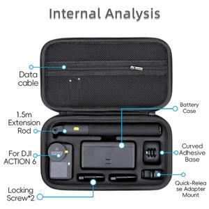 휴대용 케이스 핸드백 숄더백 PU 방수 저장 배터리 충전기 셀카봉 어댑터 박스 DJI OSMO Action 6 카메라용