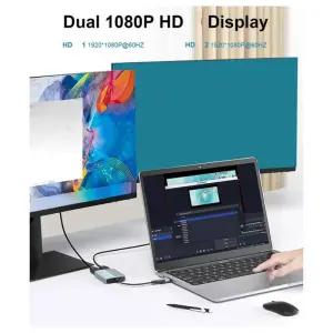 HDMI확장기 젠더 USB 30-2 모니터용 듀얼 HDMI 호환 어댑터 1080p 모니터 확장 분배기 디스플레이