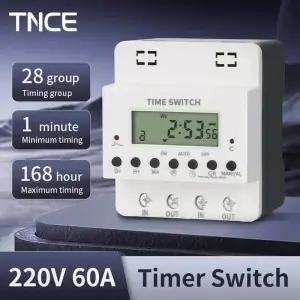 간판타이머 전자식 타이머 콘센트 TNCE 60A 스위치 220V 대용량 제어 초 단위 32개 그룹 켜기끄기 조명 물