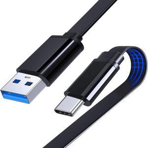 플랫 디자인 USB C 안드로이드 오토 케이블 to 5Gbps 데이터 동기화 삼성 호환 3피트 타입 고속 충전