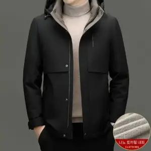 남성 점퍼 겨울패션 안감탈부착 토끼털니 고급경량극복 후드 힛템