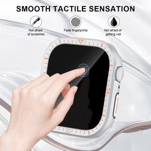 강화유리 커버 애플워치 케이스 46mm 42mm 45mm 44mm 41mm 40mm iWatch 시리즈 10 9 8 7 SE 6 5 4용 스크린 보호필름