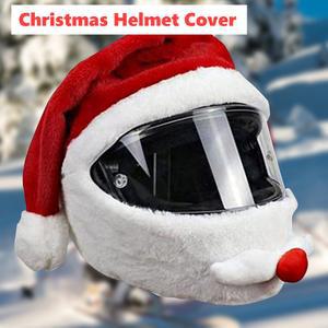 재미있는 산타클로스 헬멧 커버 오토바이 크리스마스 모자 레이싱 캡 푹신한 장식 선물
