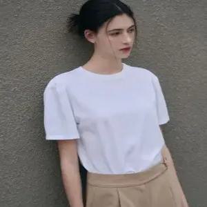 드로우핏 drawfitwomen 퍼프 슬리브 수피마 코튼 반팔 티셔츠 WHITE