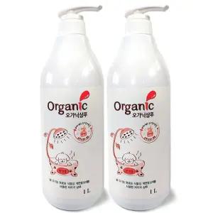 강아지샴푸 오가닉 전견용 베이비파우더향 애견샴푸 1L x 2개