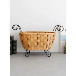 라탄 마차 바구니 와인바수니 데코 수납 다용도정리함 인테리어수납 수납박스 수납함