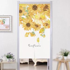 해바라기 가림막 커튼 창문 주방 매장 바란스 풍경 꽃 가리개