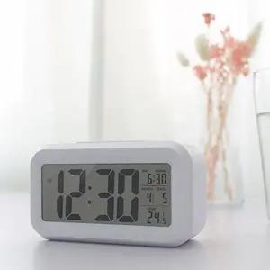 인테리어 스마트 알람 시계 탁상 디지털 알람 시계 무소음 온도계