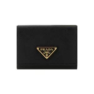 25FW 사피아노 삼각로고 반지갑 블랙 1MH042 QHH F0002