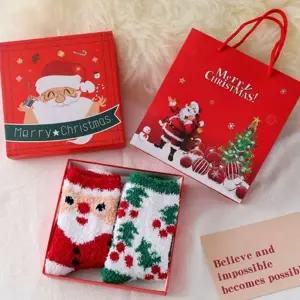 산타 수면 양말 부드러운 따뜻한 겨울 크리스마스 수면 양말 선물 여자친구 기념일