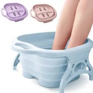 지압 족욕기 휴대용 족욕통 가정용 접이식 족욕기 폴딩 반신욕 마사지 관리 각질 발통 발판