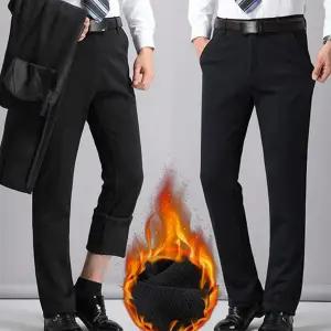 남자 겨울 정장 바지 스판 사무실 팬츠 남자 겨울 기모 슬랙스 남성