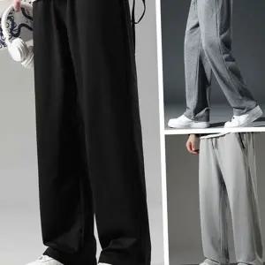 남성 와이드 팬츠 트레이닝 데일리 밴딩 남성 기모 바지 스판 캐주얼 일상복 운동복 겨울 가을 웜업