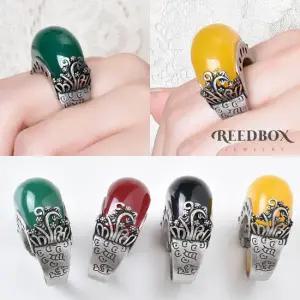 [리드박스] [선물포장] 고마루 꽃길 천연 원석 자마노 오닉스 호박석 비취옥 반지 한복 혼주반지