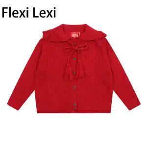 비비안웨 스타일 빅 카라 니트 가디건 VOTUKN