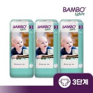 밤보그린 기저귀 3단계 대용량 밴드형 1박스(52Px3팩)