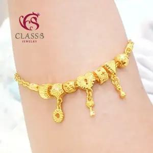 [클래스에스] 순금24K 하트 별 키 참 팔찌_18.75g