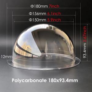 7 직경 x 3.6 H 180x93.4mm 투명 폴리카보네이트 돔 커버 CCTV 카메라용 반구