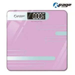 [케이페이지] 자동켜짐 고정밀 측정 센서 자동영점 배터리잔량표시 스마트 체중계 KPS-180PK 핑크