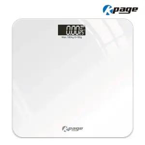[케이페이지] 자동켜짐 고정밀 측정 센서 자동영점 배터리잔량표시 스마트 체중계 KPS-180WH 흰색