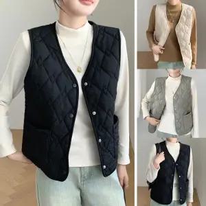 여성 사무실 실내 이너 세미 기모 경량 패딩 조끼