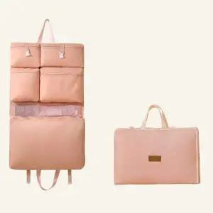 여행용 옷 정리 6단 포켓 보조가방 핑크 여행가방 보