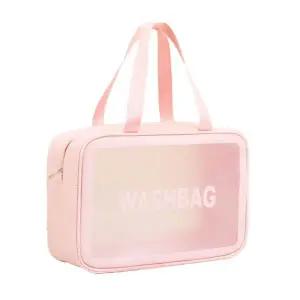 반투명 세면 파우치 여행 수영장 목욕 워시백 대