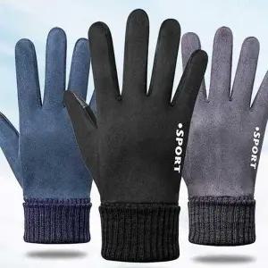 고품질 스웨이드 장갑 커플 겨울 방한 가능 핸드폰 터치 (WFFWNH5)