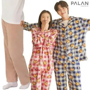 [30%] 파란 겨울 기모 잠옷세트 겨울 커플 파자마 홈웨어 긴팔 원피스 실내복