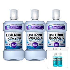 리스테린 캐비티케어 마일드 750ml, 3개 + 증정(쿨민트100ml, 2개)