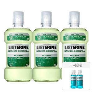 리스테린 그린티 마일드, 750ml, 3개 + 증정(쿨민트100ml, 2개)