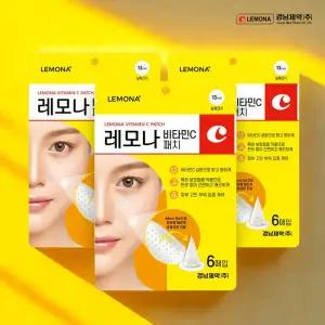경남제약 레모나 비타민C 패치 약산성 트러블흔적+진정 피부톤 초슬림 패치 집중케어 3팩 (18매입)